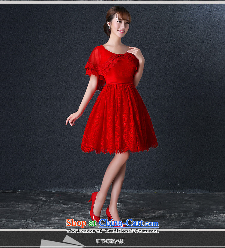 Hillo XILUOSHA) Lisa (bride bows wedding dress with Cuff Kits Red Dress autumn 2015 new small dress bows Dress Short, Red M picture, prices, brand platters! The elections are supplied in the national character of distribution, so action, buy now enjoy more preferential! As soon as possible.
