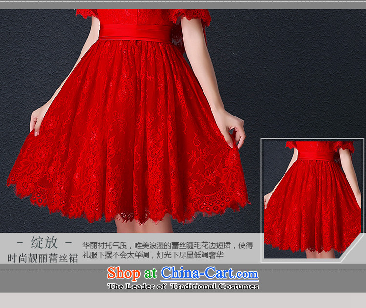 Hillo XILUOSHA) Lisa (bride bows wedding dress with Cuff Kits Red Dress autumn 2015 new small dress bows Dress Short, Red M picture, prices, brand platters! The elections are supplied in the national character of distribution, so action, buy now enjoy more preferential! As soon as possible.