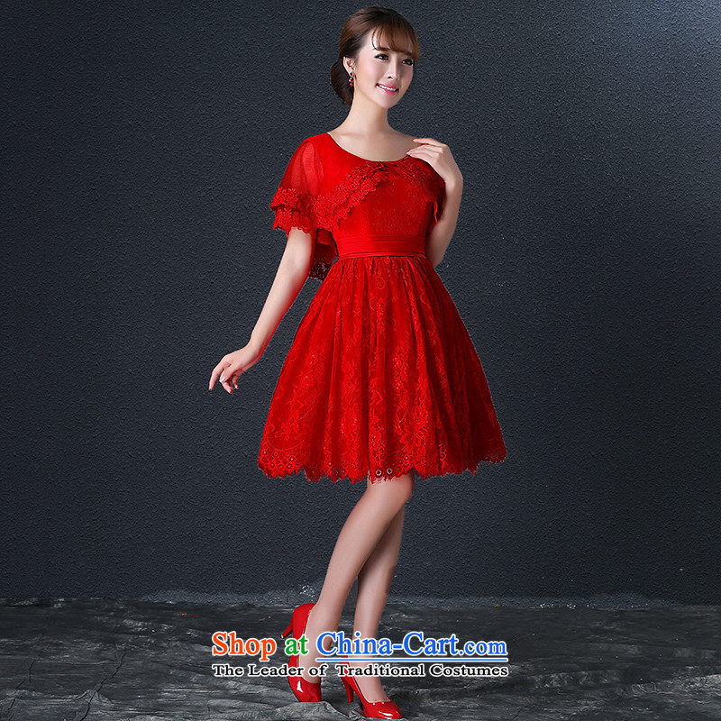 Hillo XILUOSHA) Lisa (bride bows wedding dress with Cuff Kits Red Dress autumn 2015 new small dress bows Dress Short, Red M HILLO Lisa (XILUOSHA) , , , shopping on the Internet