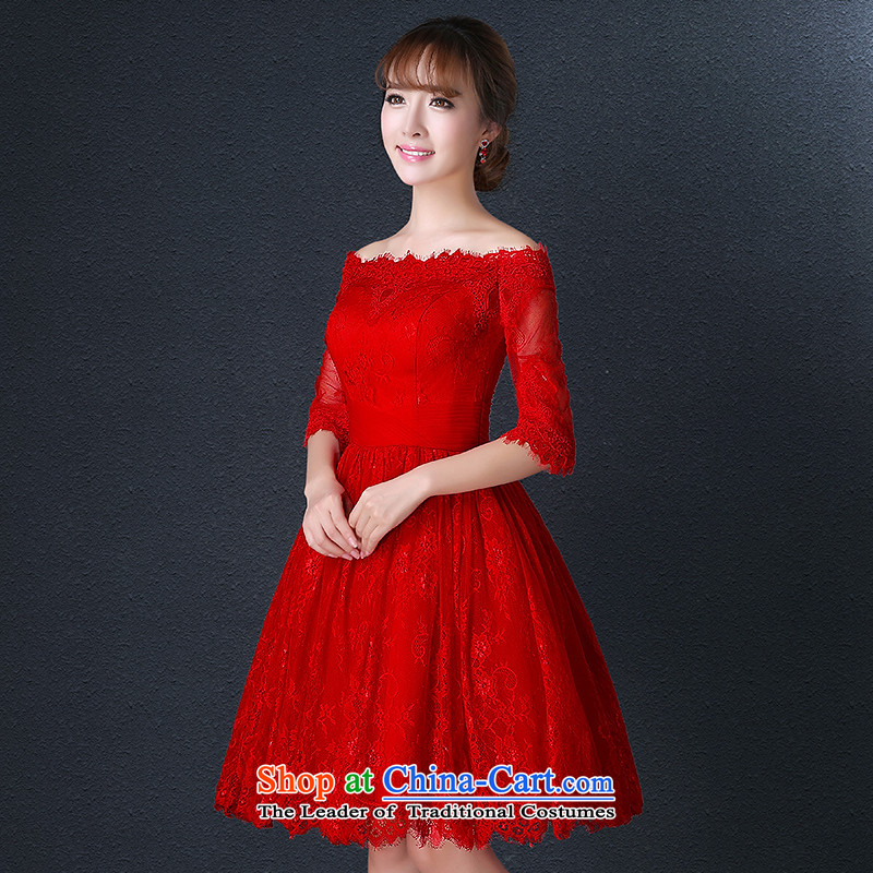 Hillo XILUOSHA) Lisa (bride bows service, Wedding Dress in red sleeved wedding dresses lace small word dress shoulder the new Red XXL, autumn hillo Lisa (XILUOSHA) , , , shopping on the Internet
