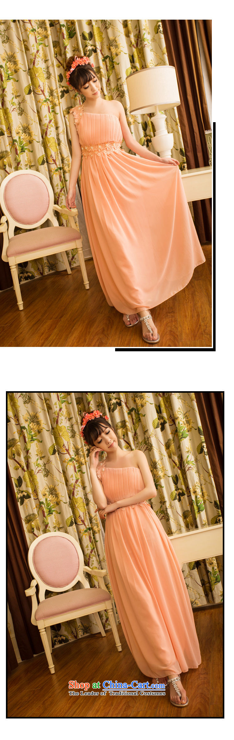 Andro ya 2015 sweet temperament OL banquet bridesmaid married Beveled Shoulder dresses long skirt pink dresses girl left shoulder strap with invisible M picture, prices, brand platters! The elections are supplied in the national character of distribution, so action, buy now enjoy more preferential! As soon as possible.