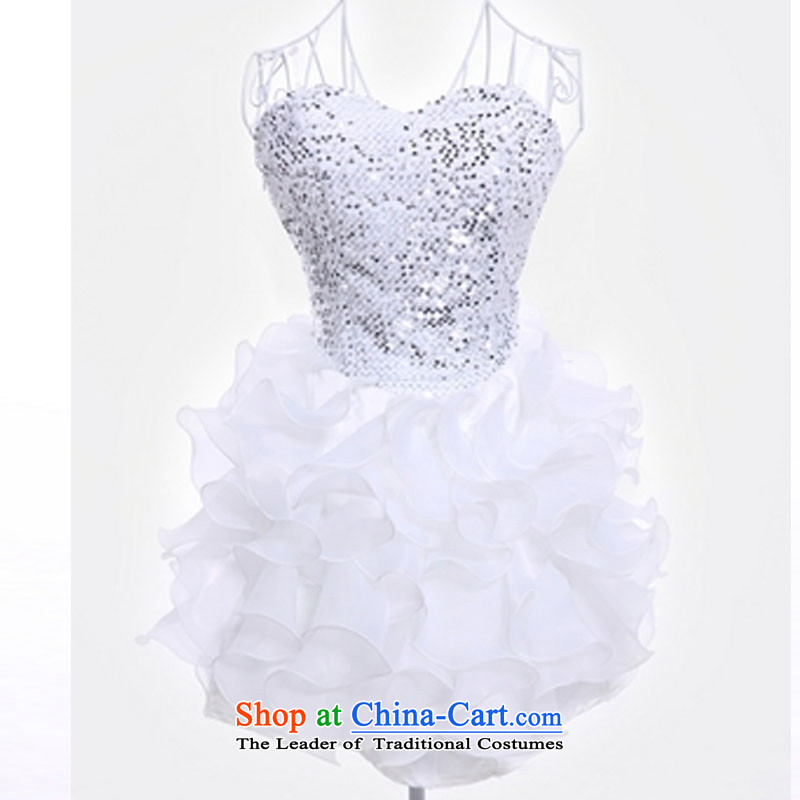 Andro Nga on chip billowy flounces short of small dress bridesmaid Sister Mary Magdalene chest apron skirt cake skirt Stage Costume white are code