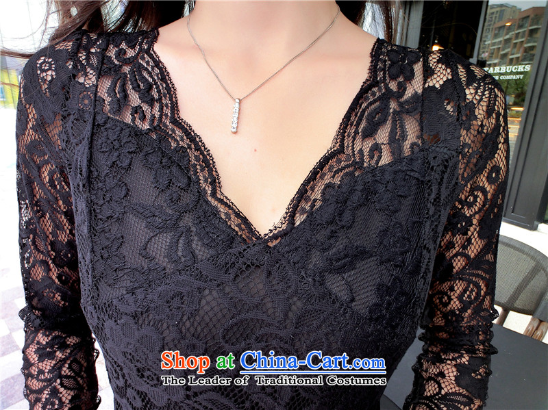  2015 Autumn-Monrovia Kosovo sexy new V-Neck lace stitching OSCE root yarn foutune bon bon dresses black M picture, prices, brand platters! The elections are supplied in the national character of distribution, so action, buy now enjoy more preferential! As soon as possible.