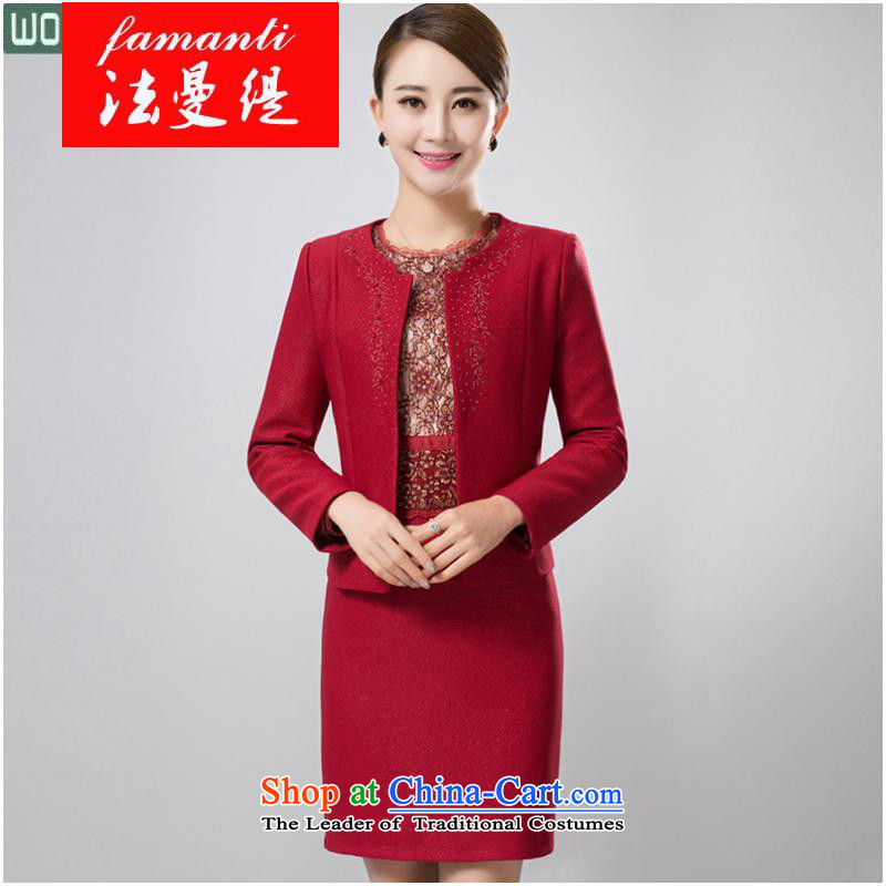 The Cayman economy spring and autumn 2015 law on middle-aged jacket wedding dresses wedding package install MOM two kits for women 8571 Red XL