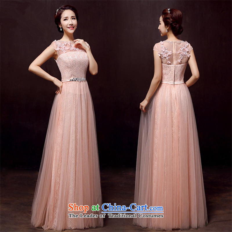 The new 2016 HUNNZ spring and summer Korean fashion bride wedding dress banquet evening dresses bridesmaid services Pink?XXL