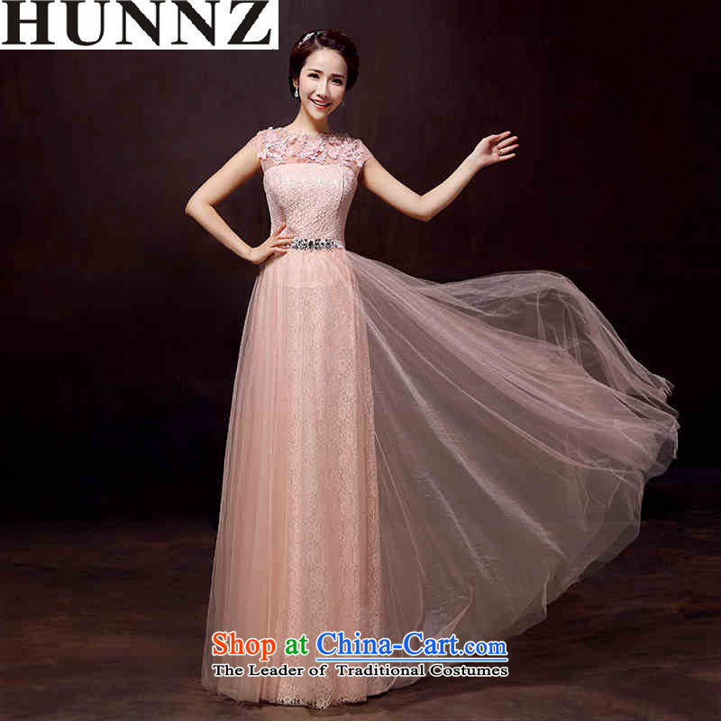 The new 2016 HUNNZ spring and summer Korean fashion bride wedding dress banquet evening dresses bridesmaid services Pink XXL,HUNNZ,,, shopping on the Internet