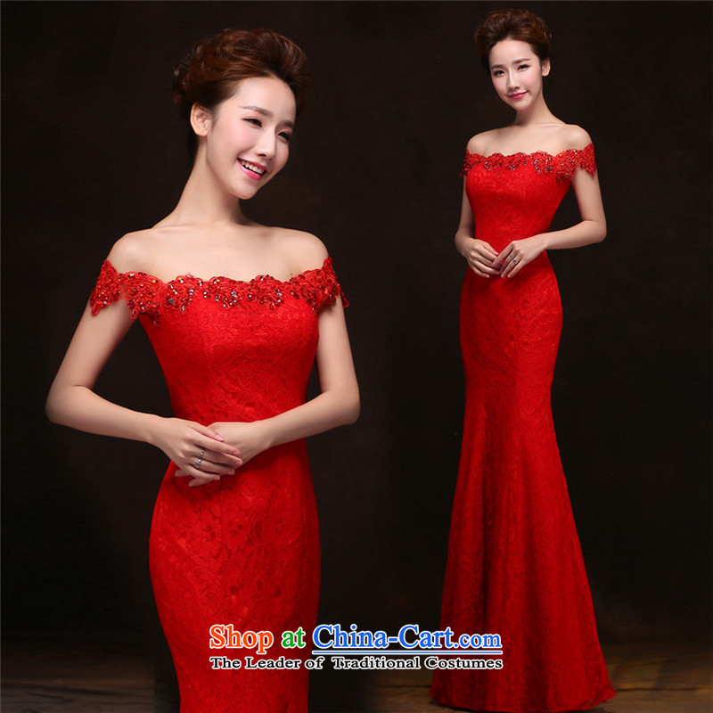        Toasting champagne HANNIZI Services 2015 new spring and summer Korean fashion bride wedding dress banquet evening dresses red L,HUNNZ,,, shopping on the Internet