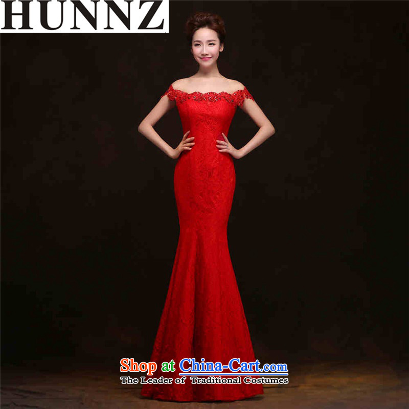      Toasting champagne served by 2015 a HUNNZ field shoulder length of straps crowsfoot sleeveless bride wedding dress evening dresses red XL