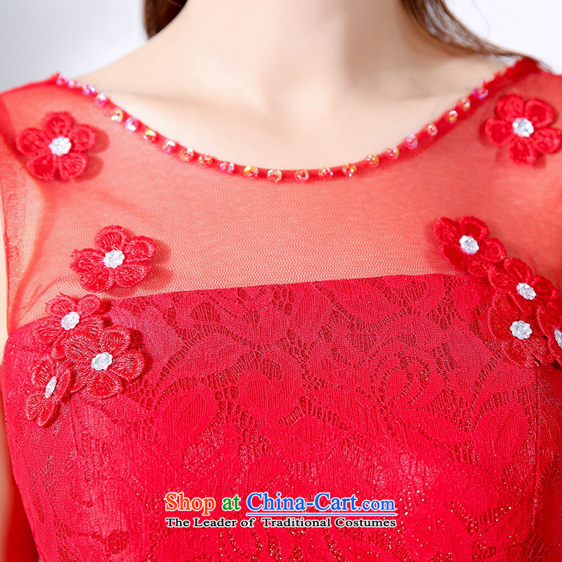 The 2015 autumn and winter Ms. new large red two kits in long bridal dresses bon bon skirt thin dress Sau San video banquet service will serve a drink 1 red L,uyuk,,, shopping on the Internet