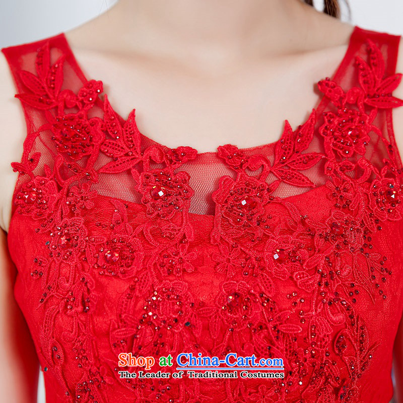 2015 Autumn and winter new women's large red long two kits bridal dresses Sau San video thin princess wedding dress jacket temperament dresses bows services 1 red XL,UYUK,,, shopping on the Internet