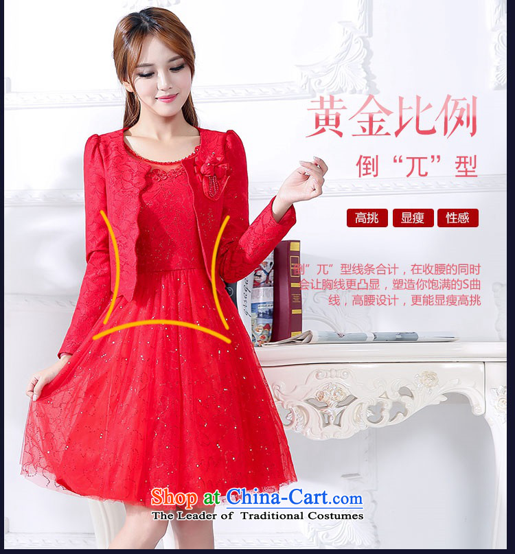 2015 Autumn and winter in the new president of the Red long two kits bridal dresses video thin banquet service 