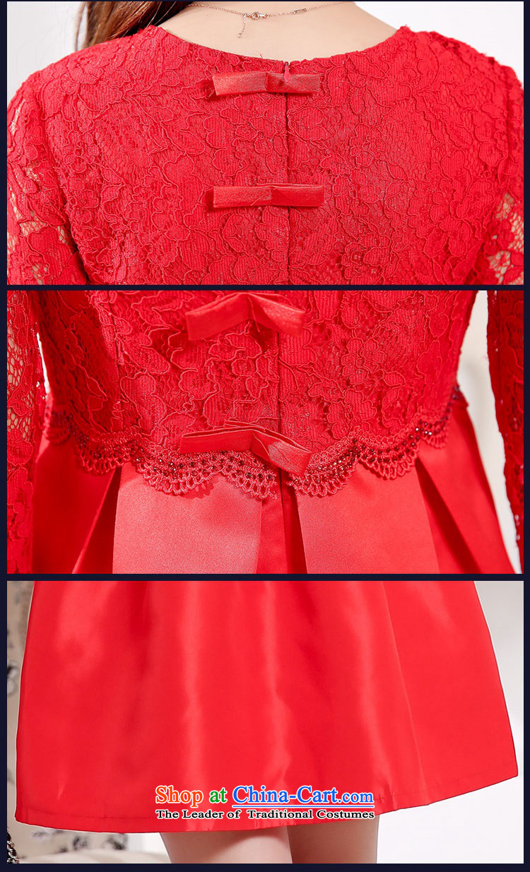 2015 Autumn and Winter Ms. new large red bridal dresses evening dresses bon bon skirt lace hook flower bows to Sau San video thin bridesmaid wedding dresses services 1 RED M Snapshot Photo, prices, brand platters! The elections are supplied in the national character of distribution, so action, buy now enjoy more preferential! As soon as possible.
