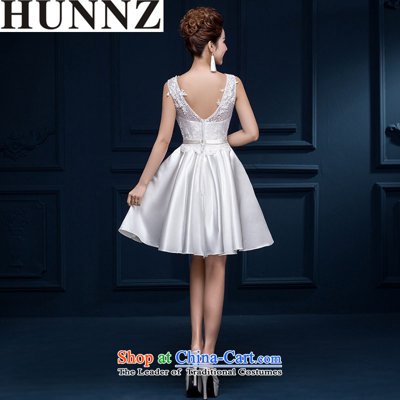 2015 Long one HUNNZ field Korean short, shoulder bridal dresses bows services bridesmaid services white, white S,HUNNZ,,, shopping on the Internet