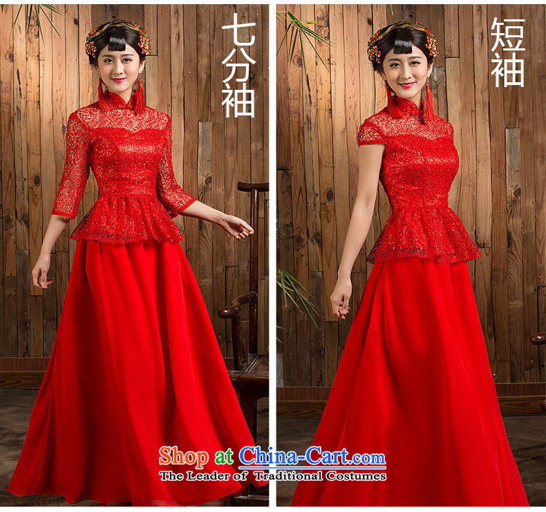 Non-you do not marry autumn 2015 7 cuff lace bows service bridal dresses Sau San long qipao retro, Wedding Dress back door onto evening dresses red 7 cuff long skirt XXL picture, prices, brand platters! The elections are supplied in the national character of distribution, so action, buy now enjoy more preferential! As soon as possible.