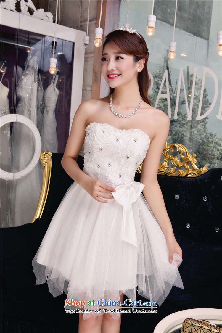 No. of 2015 bridesmaid sister dress bare shoulders and stylish lace temperament Sau San booking pearl dresses apricot L photo, prices, brand platters! The elections are supplied in the national character of distribution, so action, buy now enjoy more preferential! As soon as possible.