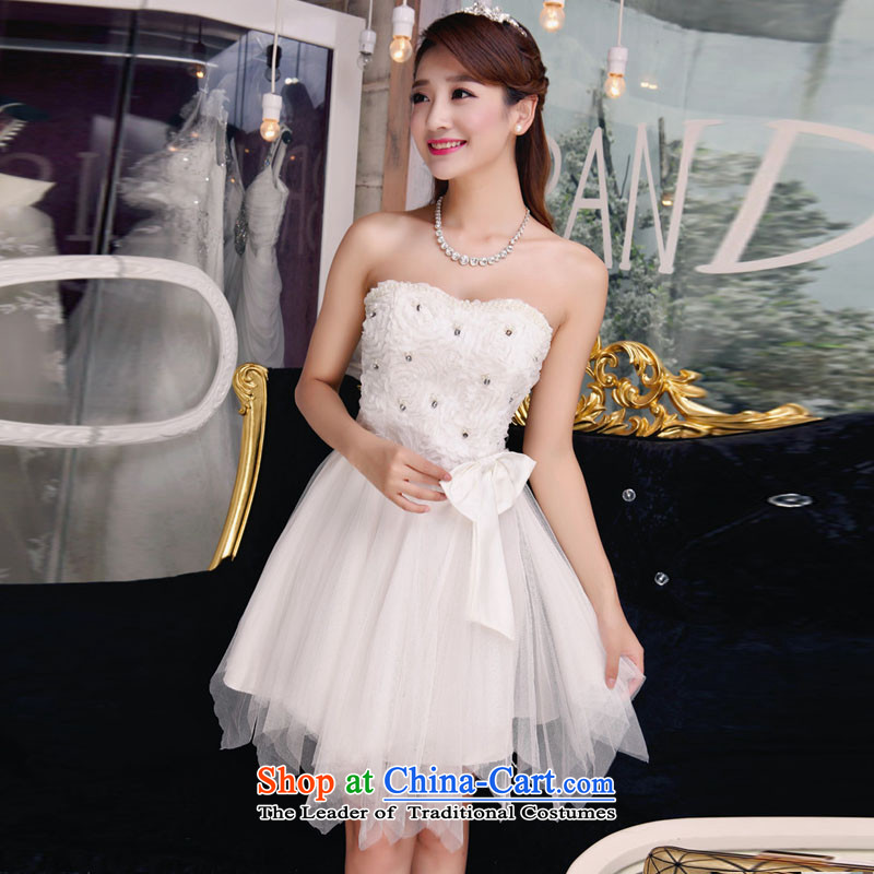 No. of 2015 bridesmaid sister dress bare shoulders and stylish lace temperament Sau San booking pearl dresses apricot , L, No. (pzpzquality resistance) , , , shopping on the Internet