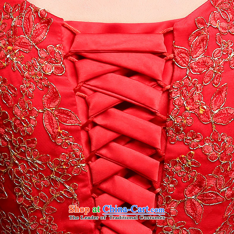 2015 Short of Korea HUNNZ word-shoulder banquet evening dresses bride dress lace straps lace short) XXL,HUNNZ,,, shopping on the Internet