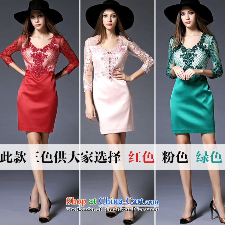 The OSCE Poetry Film 2015 new women's seven-Sleeve V-Neck banquet night replacing the door onto dress bridesmaid to marry heavy industry for the Pearl River Delta embroidered bride bows to the skirt green M picture, prices, brand platters! The elections are supplied in the national character of distribution, so action, buy now enjoy more preferential! As soon as possible.