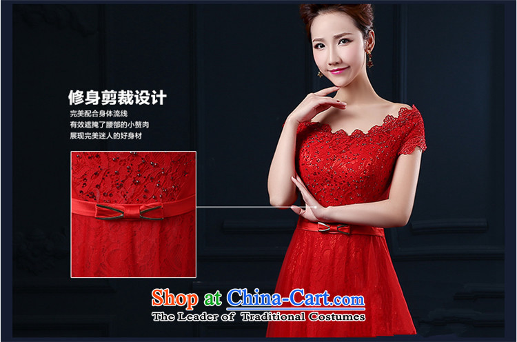 2015 Korean short HUNNZ, pure color word stylish shoulder bride dress bridesmaid serving evening dress short of red L picture, prices, brand platters! The elections are supplied in the national character of distribution, so action, buy now enjoy more preferential! As soon as possible.