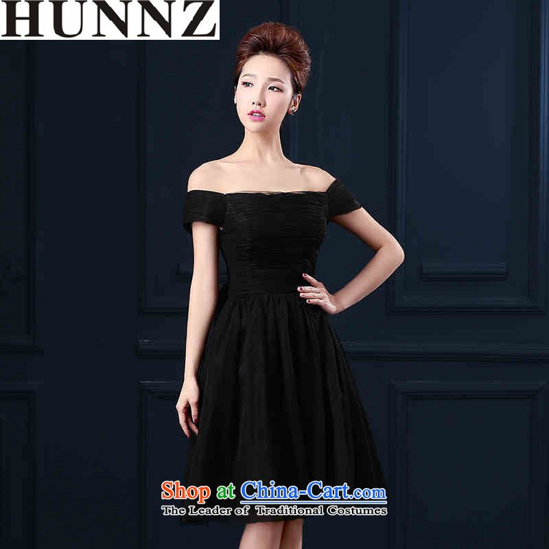 2015 Short HUNNZ sleeveless style and simplicity banquet evening dresses toasting champagne Sau San services video large Thin Black XL