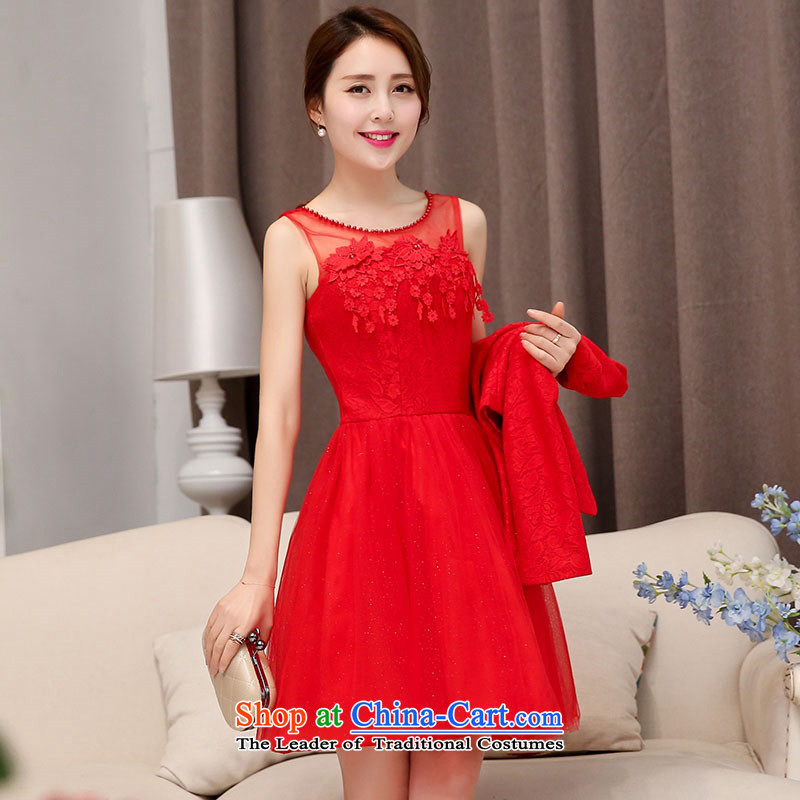 The 2015 autumn and winter Ms. new large red stylish two kits evening dresses bridal dresses Sau San Video Foutune of Princess skirts thin bon bon skirt banquet service 1 red XL,UYUK,,, bows shopping on the Internet