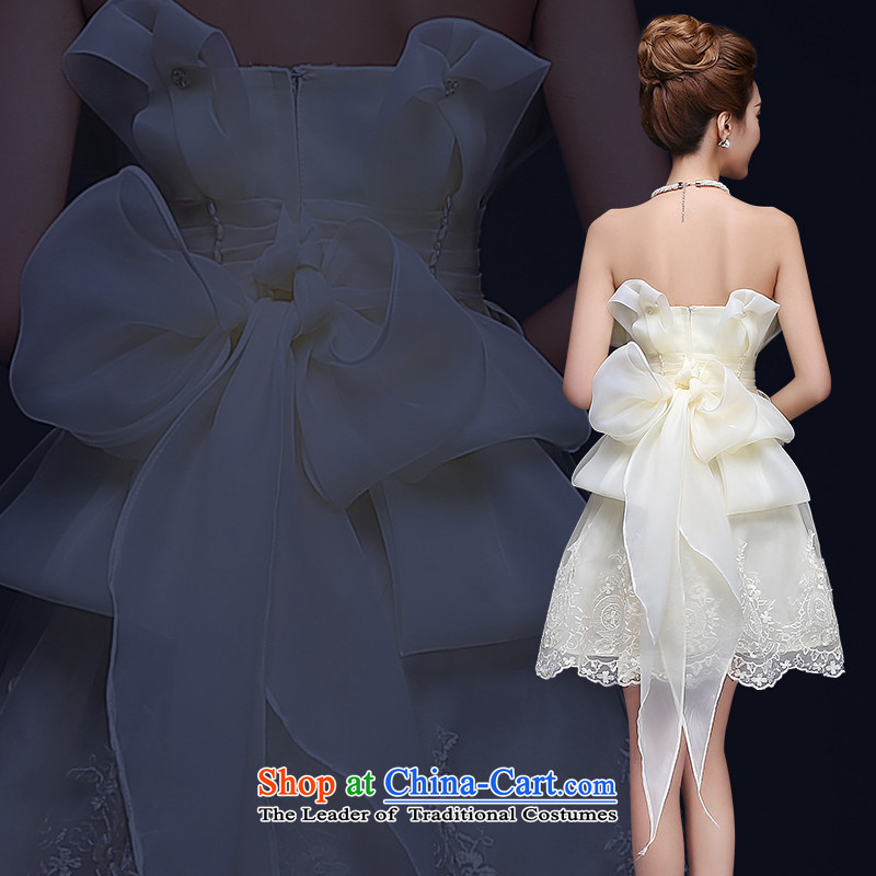2015 Autumn and winter new dresses and sexy anointed chest bride bows service, service and bridesmaid chest marriage small dress White M standard code for Sau San 3-5 Day Shipping Kidman) (nicole richie) , , , shopping on the Internet