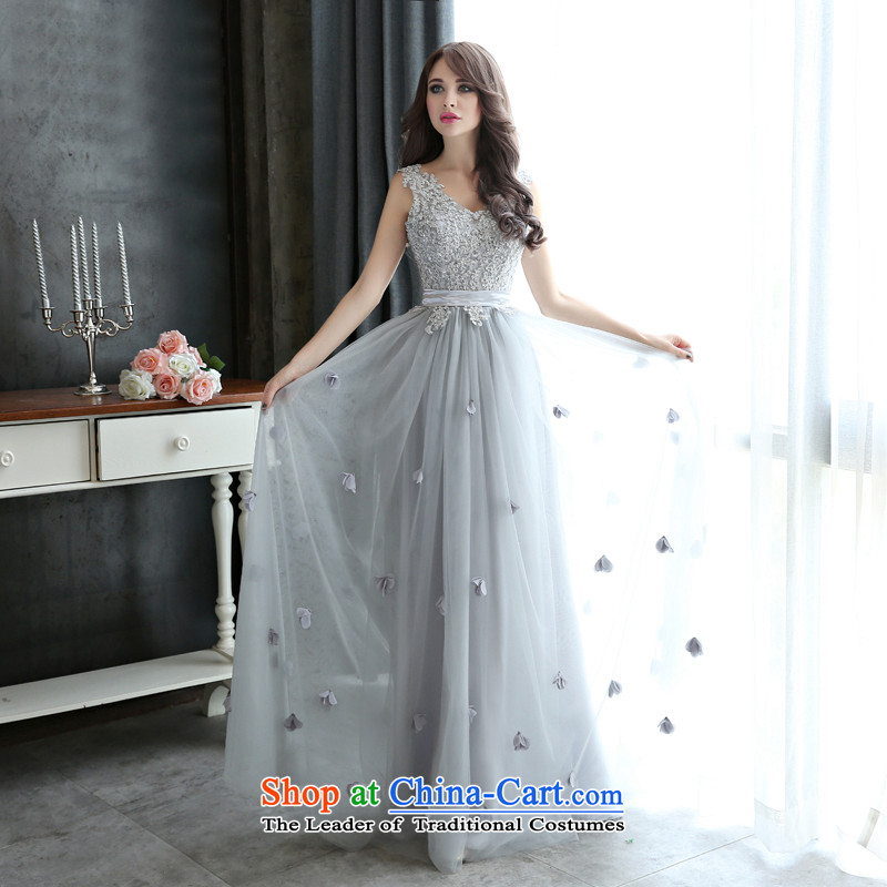 Blooming crazy 2015 marriages bows dress autumn Red Top Loin of betrothal annual smoke gray dress?XXL