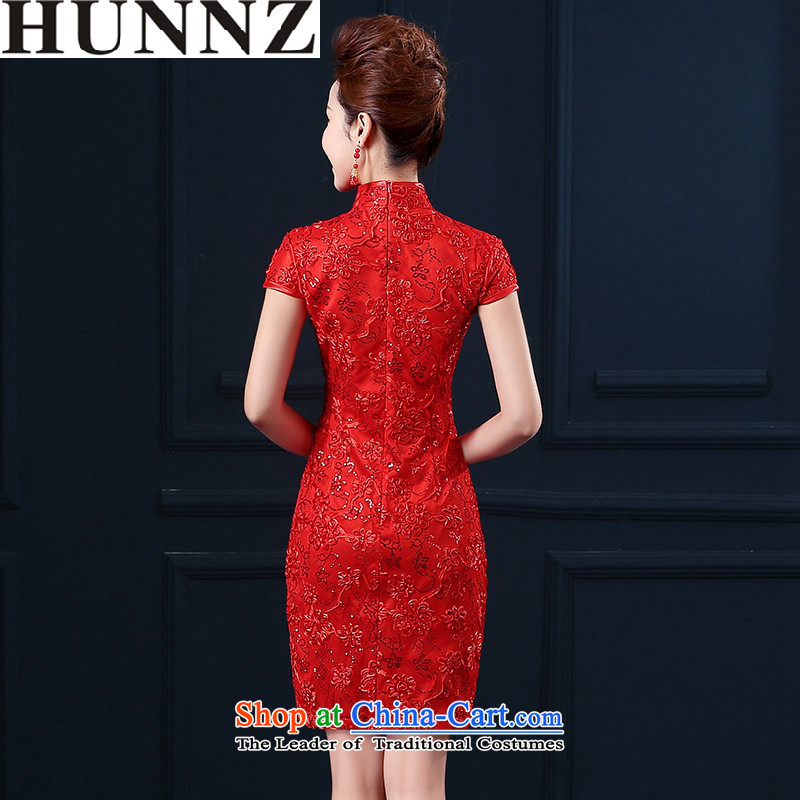      The Bride Dress Short HUNNZ 2015) followed suit retro services banquet dinner dress is simple and stylish red XL,HUNNZ,,, shopping on the Internet