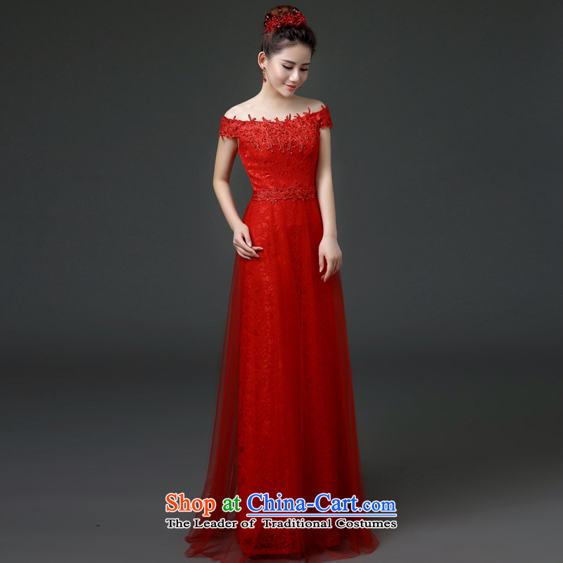 The Friends of the bride wedding dress autumn 2015 new bride services won a version of bows field shoulder straps thin graphics banquet to align the marriage small DRESS CODE RED M 2 feet of the waist-yi (LANYI) , , , shopping on the Internet