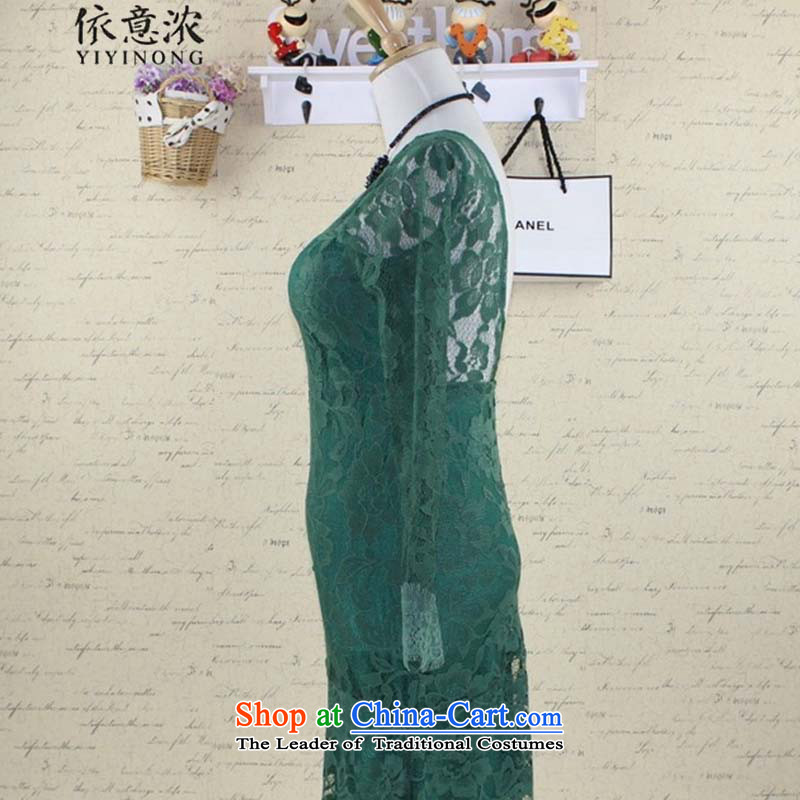 In accordance with the intention is thicker  36345 2015 spring back engraving sexy beauty package and lace dresses dress according to the intended thick green M ( , , , ) YIYINONG shopping on the Internet