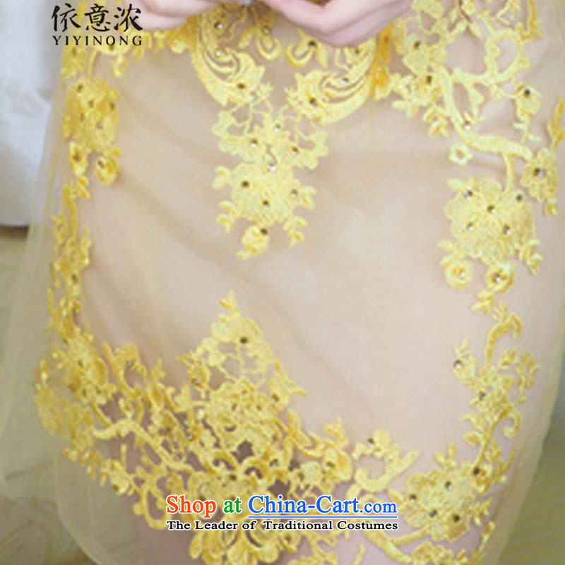 In accordance with the intent  of the Meinung 0688#2015 gold embroidery aristocratic banquet dress 2 piece sexy fluoroscopy lace skirt picture color S, according to the italian YIYINONG enrichment () , , , shopping on the Internet