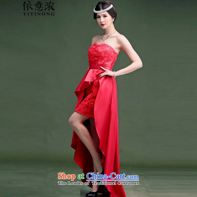 In accordance with the intention is thicker  9112#2015 autumn and winter before long after short sexy anointed chest small dress dresses evening dinner reception, in accordance with the Code Red are intended enrichment (YIYINONG) , , , shopping on the Internet
