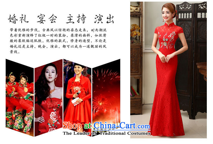 2015 new retro HANNIZI long saika bride wedding dress bows services banquet evening dresses red red S picture, prices, brand platters! The elections are supplied in the national character of distribution, so action, buy now enjoy more preferential! As soon as possible.