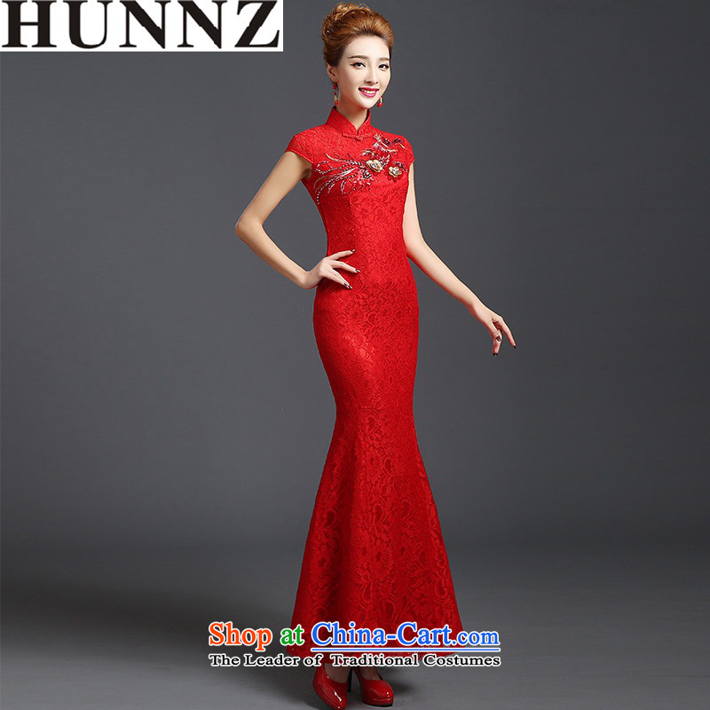 Hunnz 2015 Spring/Summer Wedding dress bride new ethnic saika style banquet evening dresses bows services red M,HUNNZ,,, shopping on the Internet