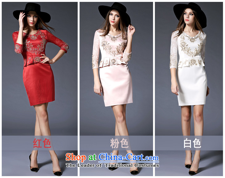The OSCE Poetry Film 2015 new women's stylish 7 Sleeve V-dress skirt the door onto bridesmaid to marry heavy industry for the Pearl River Delta embroidered bride bows to the skirt white L picture, prices, brand platters! The elections are supplied in the national character of distribution, so action, buy now enjoy more preferential! As soon as possible.