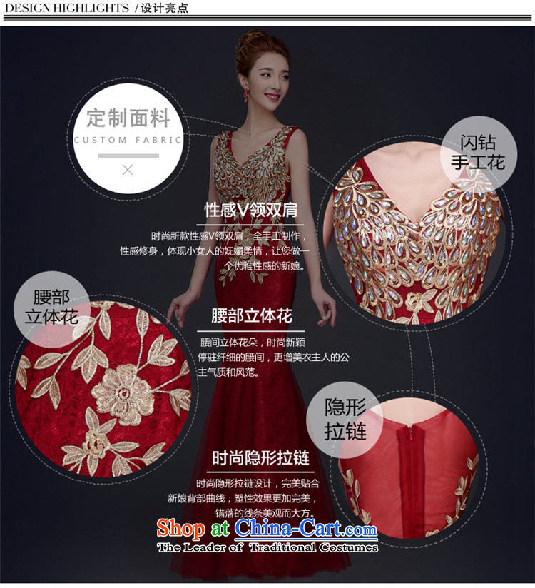 By 2015, the bride HUNNZ crowsfoot wedding dress moderator clothing elegant banquet dinner dress V-Neck wine red S picture, prices, brand platters! The elections are supplied in the national character of distribution, so action, buy now enjoy more preferential! As soon as possible.