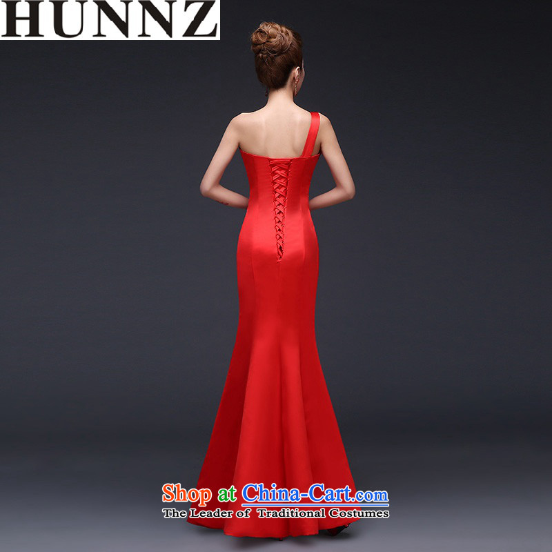 2015 Fashion and chest HUNNZ straps crowsfoot) Marriages wedding banquet set moderator dress red S,HUNNZ,,, shopping on the Internet