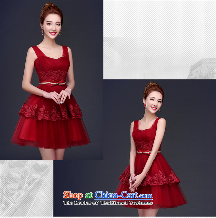 2015 Short of HUNNZ straps stylish bride wedding dress straps solid color banquet moderator dress red XXL picture, prices, brand platters! The elections are supplied in the national character of distribution, so action, buy now enjoy more preferential! As soon as possible.