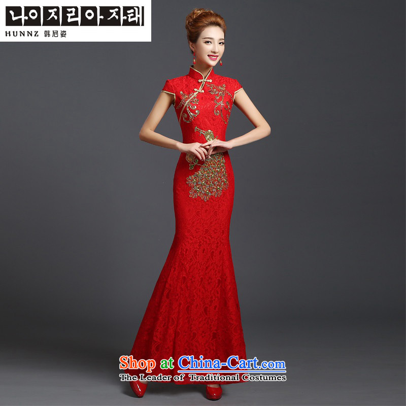 The spring and summer of 2015 New HANNIZI stylish large Sau San bride wedding dress the wedding dress of ethnic Korean and colorful XXL, red (hannizi) , , , shopping on the Internet