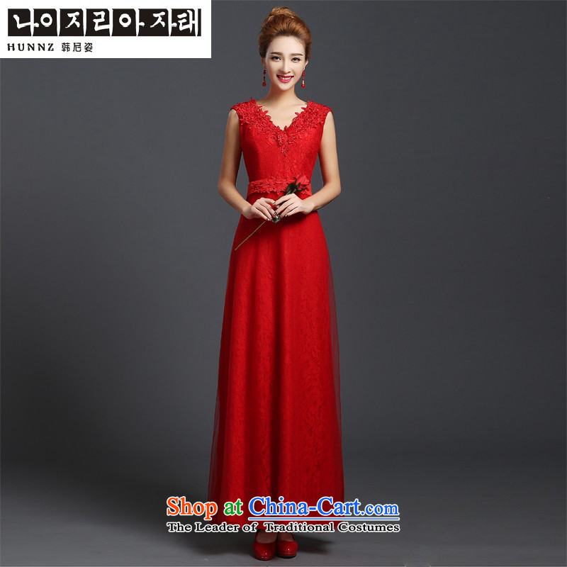The spring and summer of 2015 New HANNIZI stylish large Sau San Korean Sau San lace banquet dress bows of Korea, red uniforms Gigi Lai (hannizi) , , , shopping on the Internet