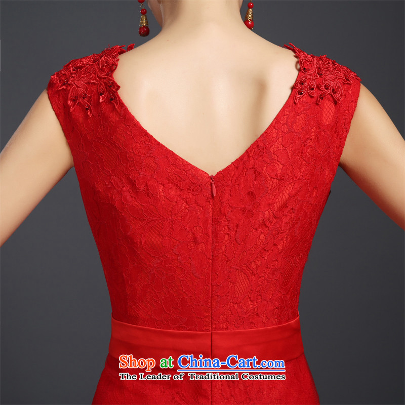 The spring and summer of 2015 New HANNIZI stylish large Sau San Korean Sau San lace banquet dress bows of Korea, red uniforms Gigi Lai (hannizi) , , , shopping on the Internet