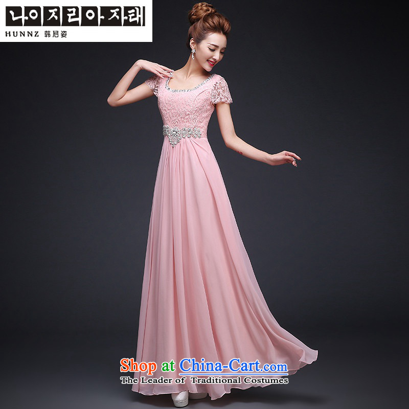 Hannizi 2015 stylish and simple large Sau San bride wedding dress bows to lace long pink , L, Korea, Gigi Lai (hannizi) , , , shopping on the Internet