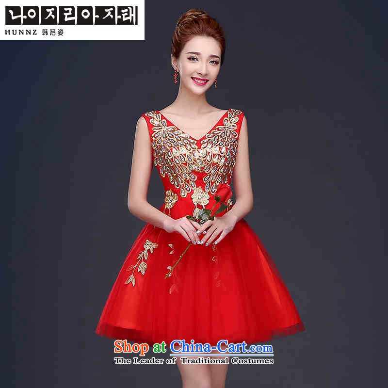 Hannizi 2015 stylish and simple large bride dresses Sau San sister dress straps, bows to red XXL, won, Gigi Lai (hannizi) , , , shopping on the Internet