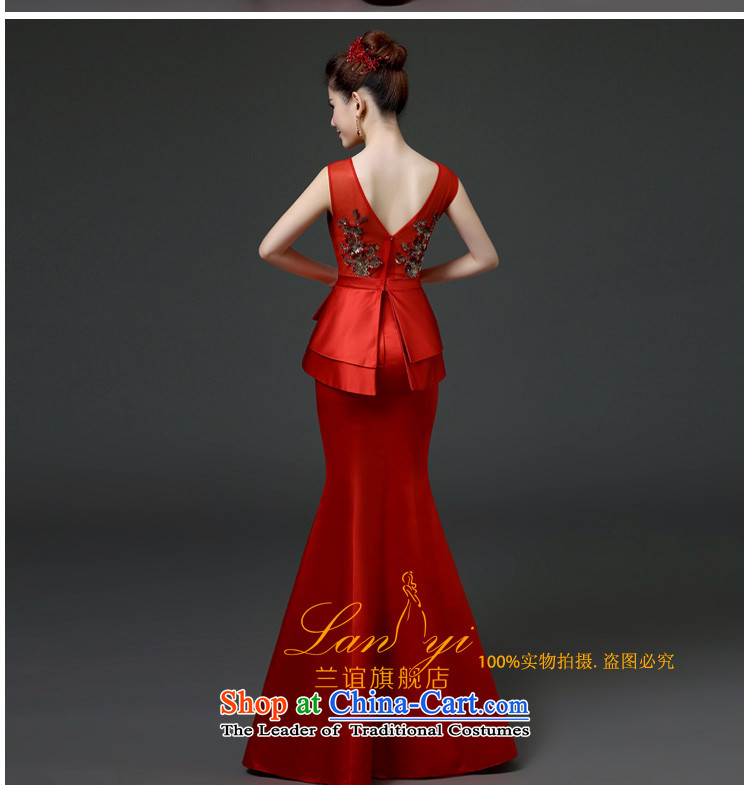 The Friends of the bride bows services long shoulders get married Korean version of Red Dress field shoulder graphics thin crowsfoot satin dress auspices to align the banquet gown red XL 2.2 feet pictures code waistline, prices, brand platters! The elections are supplied in the national character of distribution, so action, buy now enjoy more preferential! As soon as possible.