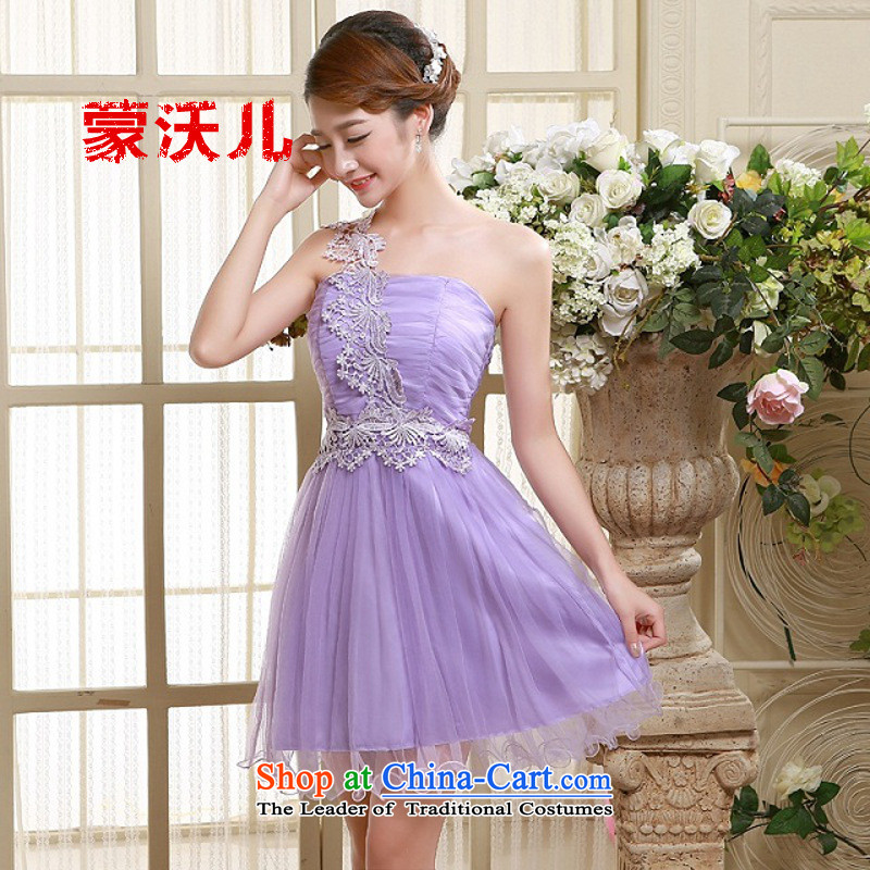 Child-care 2015 Single Monrovia Kosovo shoulder evening dresses bridesmaid dress new autumn and winter bridesmaid Sau San service of the small dining dress code that are Violet Kosovo-mengwoer) , , , shopping on the Internet