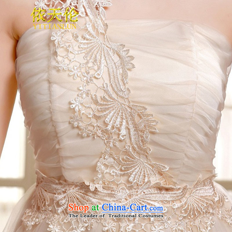 In accordance with the single shoulder dress Tianlun Songhe bridesmaid service of the small dining dress TW002 champagne color code (85-115 are catty) according to the affection of shopping on the Internet has been pressed.