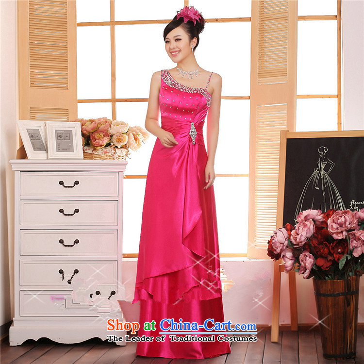 2015 Long dresses HUNNZ stylish shoulder solid color new spring and summer bride wedding dress in red XL serving drink picture, prices, brand platters! The elections are supplied in the national character of distribution, so action, buy now enjoy more preferential! As soon as possible.