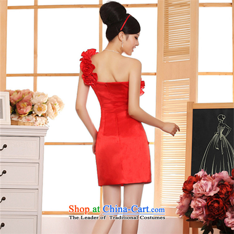 2015 princess Skirt holding HUNNZ short single shoulder solid color bride minimalist wedding dress evening dress uniform red XXL toasting champagne picture, prices, brand platters! The elections are supplied in the national character of distribution, so action, buy now enjoy more preferential! As soon as possible.