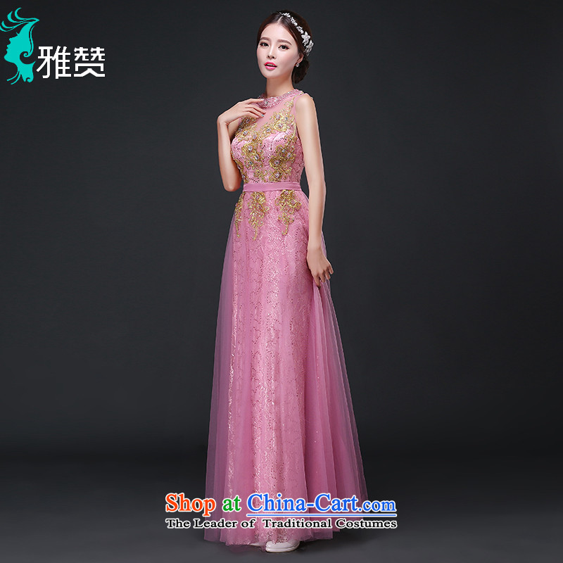 Jacob Chan moderator evening dresses long 2015 new autumn and winter video thin shoulders and sexy pink drink service bridesmaid services rose , L, Jacob Chan (YAZAN) , , , shopping on the Internet