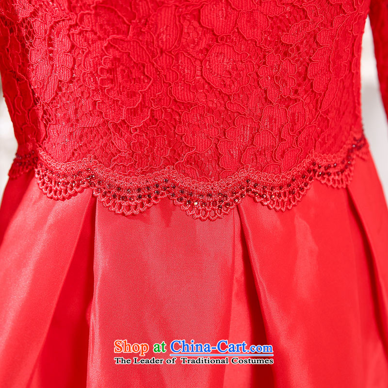 Load New autumn 2015 aristocratic new bride dress a marriage dresses red dress bows serving two kits female RED M M mano-hee , , , shopping on the Internet